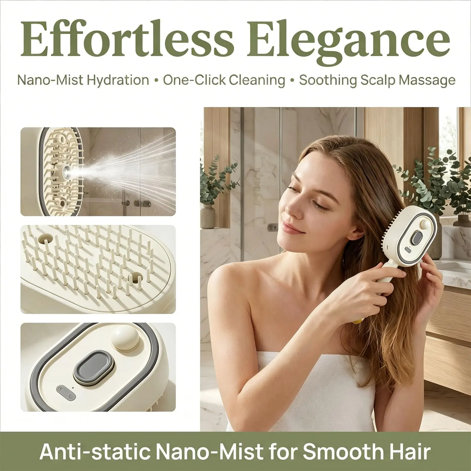 Electric Steam Hair Straightener Brush