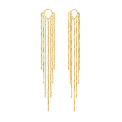 925 Sterling Silver Long Drop Earrings – Chain Dangle Earrings