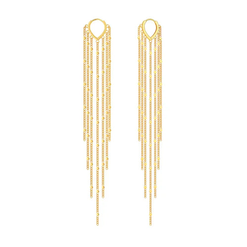 925 Sterling Silver Long Drop Earrings – Chain Dangle Earrings