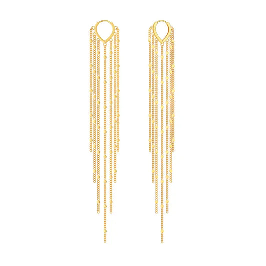 925 Sterling Silver Long Drop Earrings – Chain Dangle Earrings