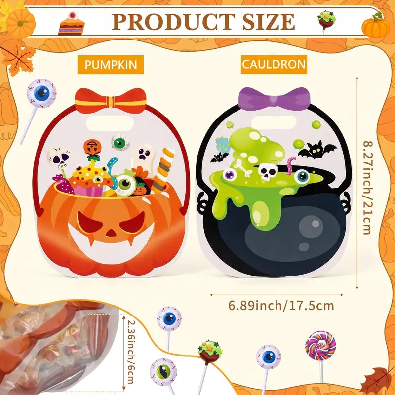 🎃 Halloween Cauldron Treat Bags – Clear Fillable Party Favor Bags