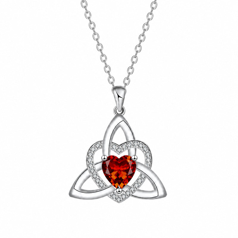Witch’s Knot Crystal Heart Necklace