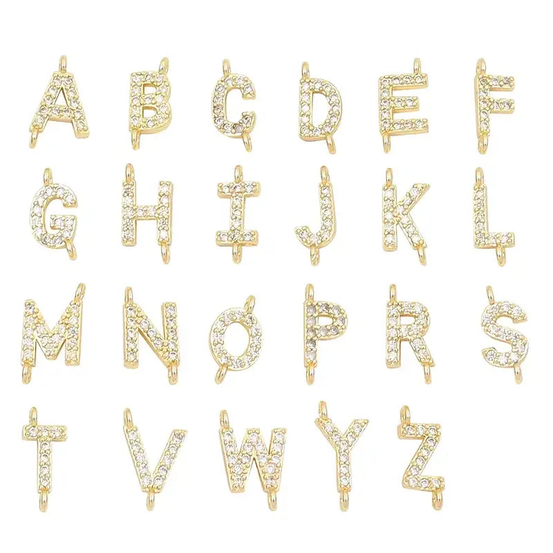 Crystal Initial Cross Necklace