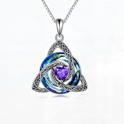 Celtic Trinity Knot Birthstone Necklace