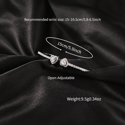 3-Piece 18K Gold-Plated Heart Bangle Set