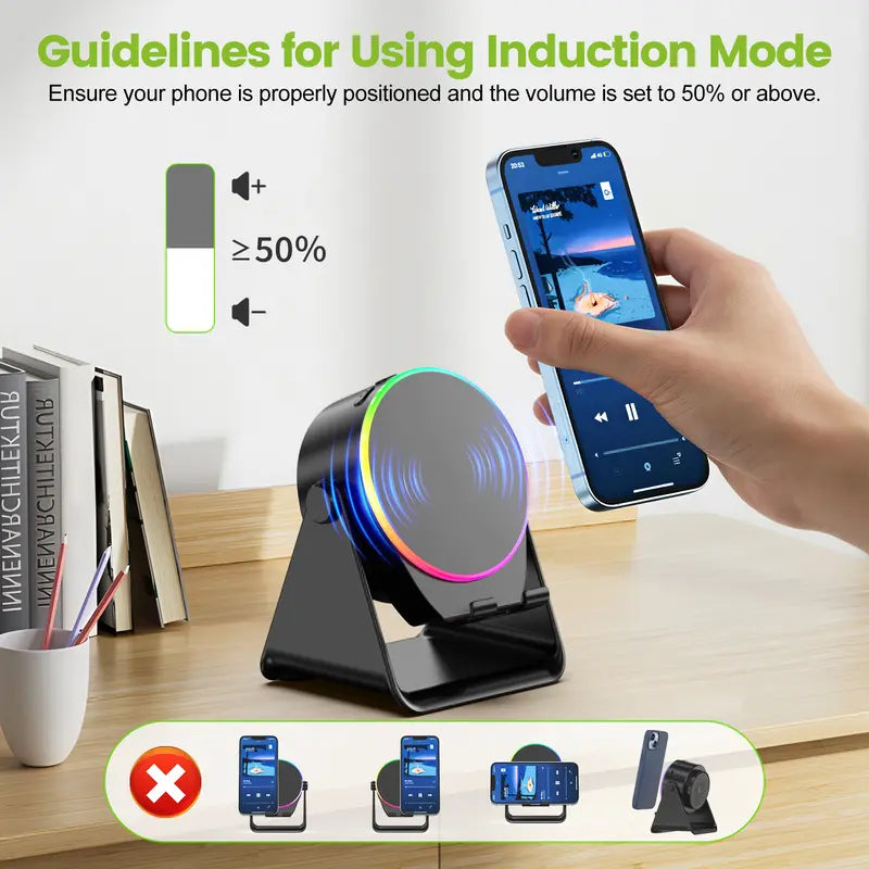 5-in-1 Wireless Charging Bluetooth Speaker Stand