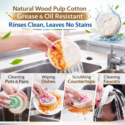 Eco-Friendly Cellulose Scrubber Pads (4-Pack)