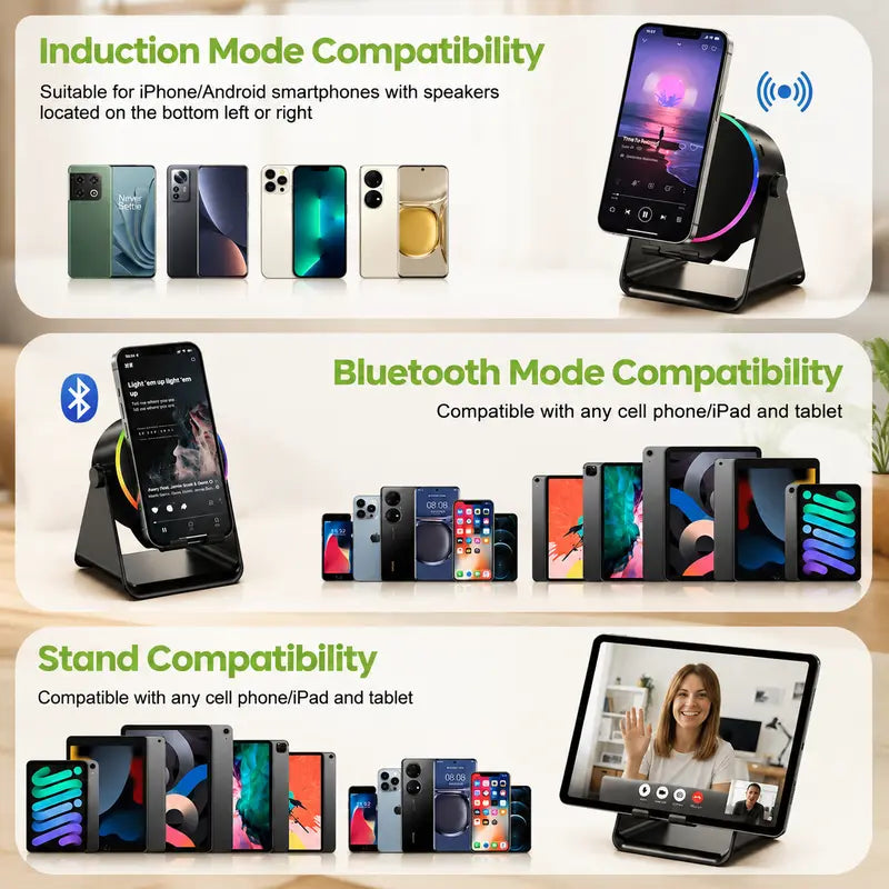 5-in-1 Wireless Charging Bluetooth Speaker Stand