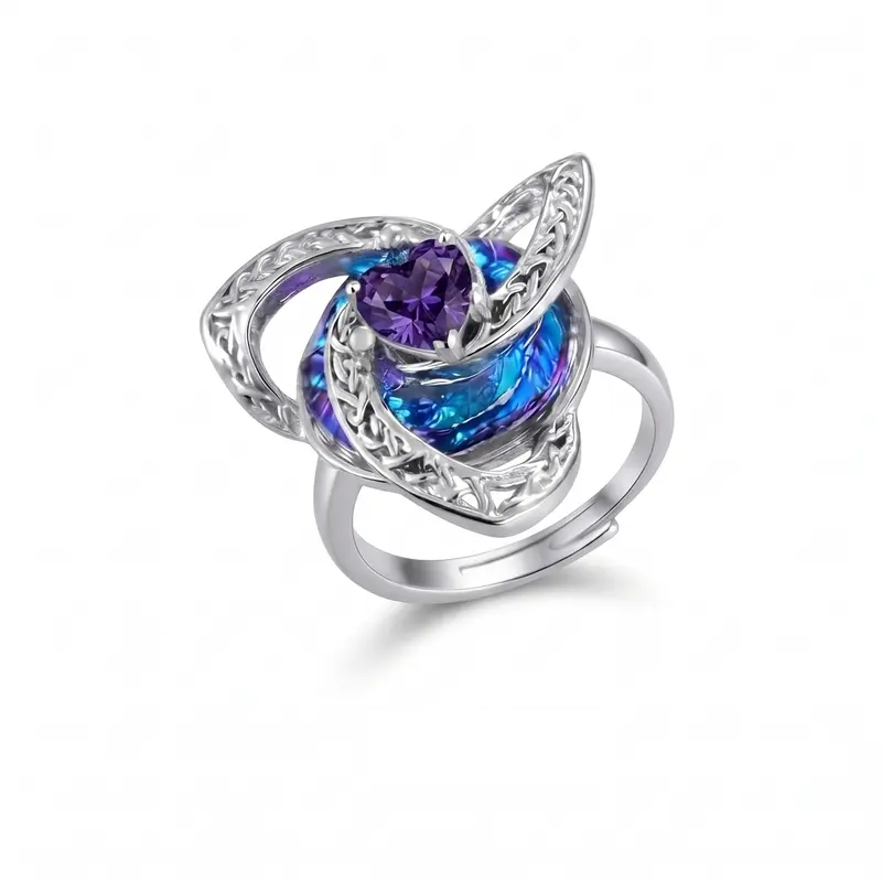 Celtic Trinity Knot Birthstone Ring