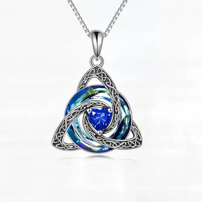Celtic Trinity Knot Birthstone Necklace