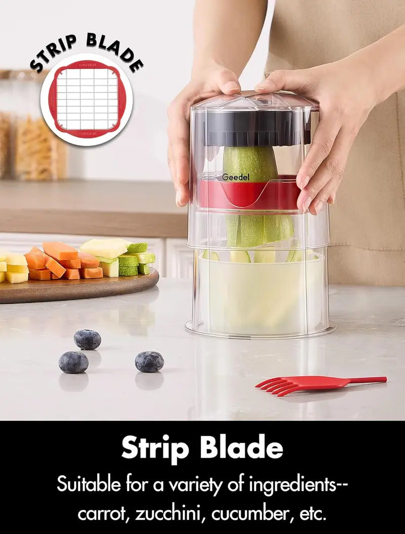 French Fry Cutter with 3 Interchangeable Blades