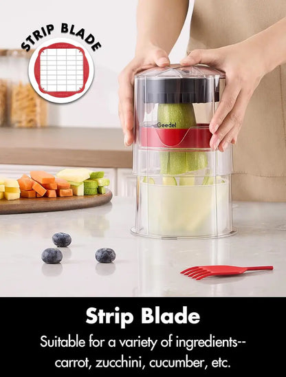 French Fry Cutter with 3 Interchangeable Blades