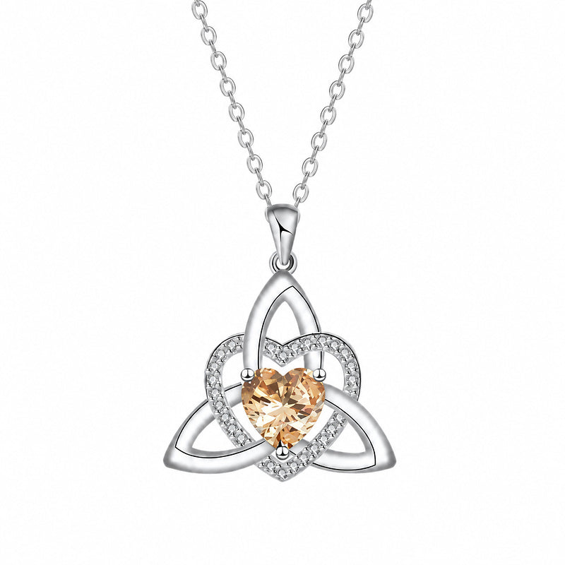 Witch’s Knot Crystal Heart Necklace
