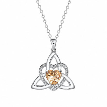 Witch’s Knot Crystal Heart Necklace