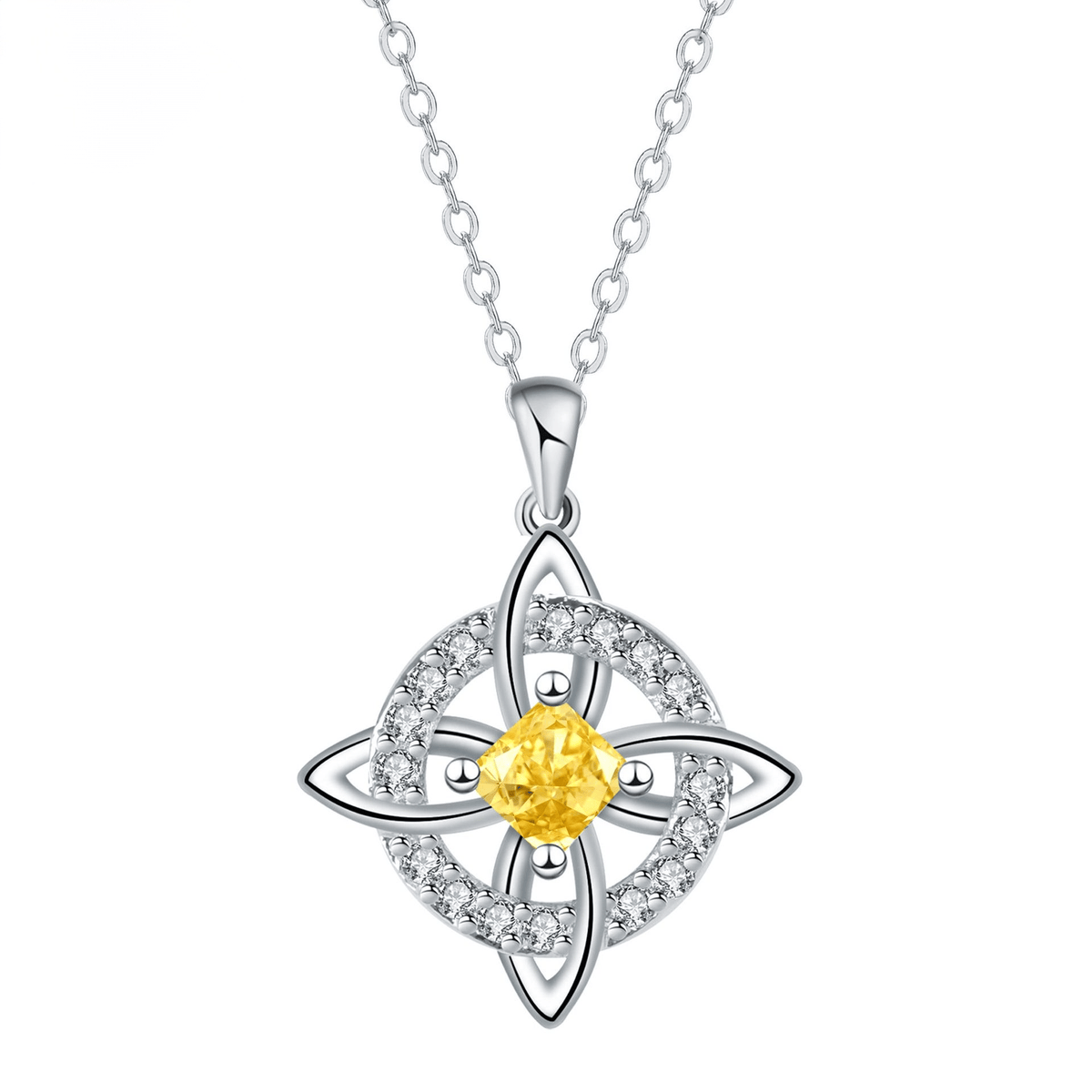 Mystic Knot Birthstone Necklace