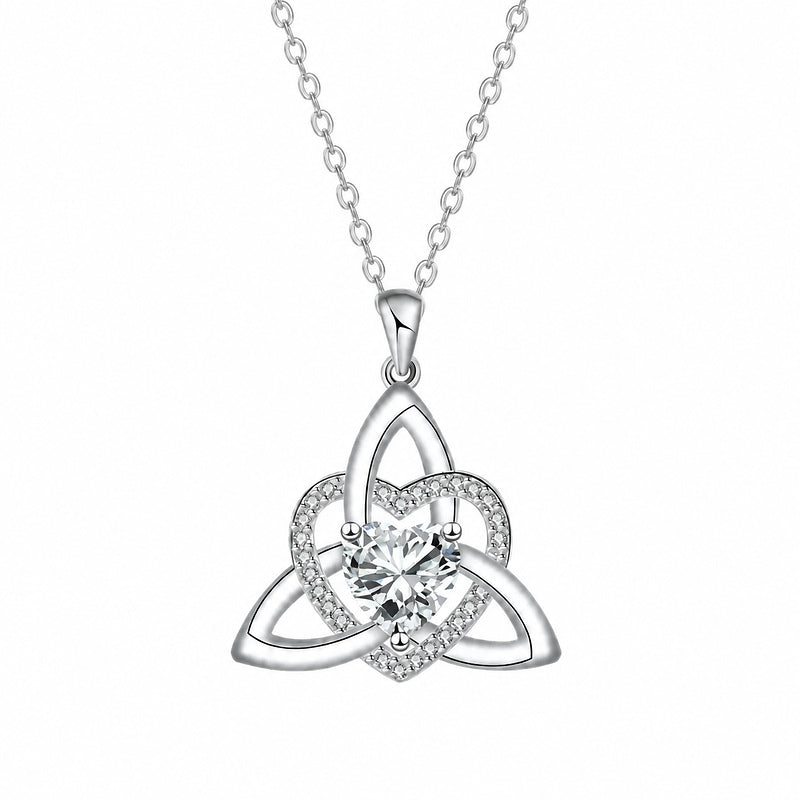 Witch’s Knot Crystal Heart Necklace