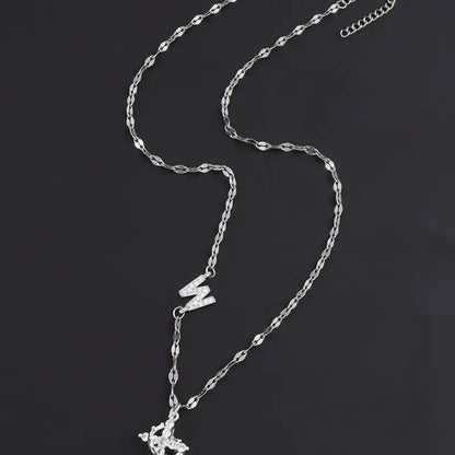 Crystal Initial Cross Necklace