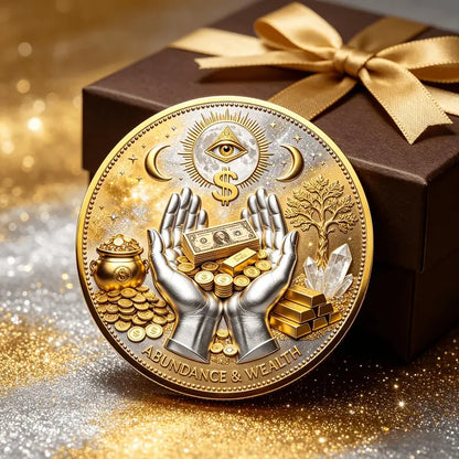 3D Wealth & Prosperity Collectible Coin, All‑Seeing Eye Design, Lucky Charm, Fortune Ornament, Decoration Items