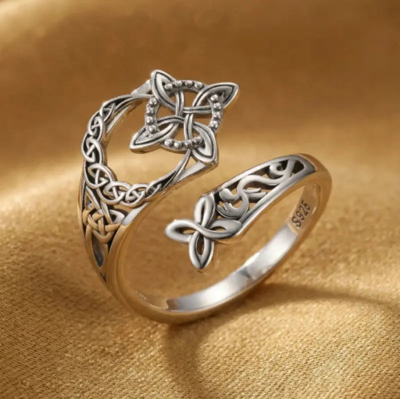 925 Sterling Silver Celtic Witch’s Knot Ring