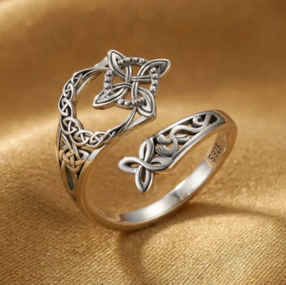925 Sterling Silver Celtic Witch’s Knot Ring