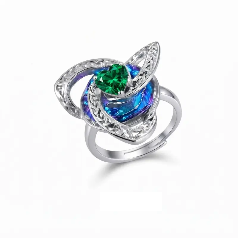 Celtic Trinity Knot Birthstone Ring