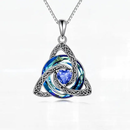 Celtic Trinity Knot Birthstone Necklace
