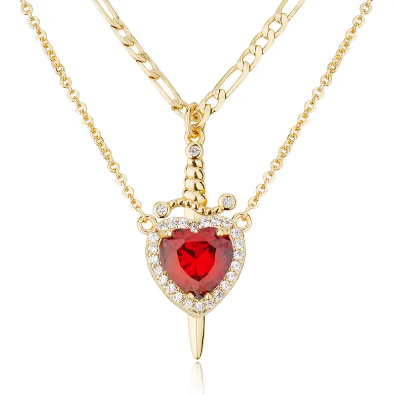 Sacred Heart Dagger Necklace