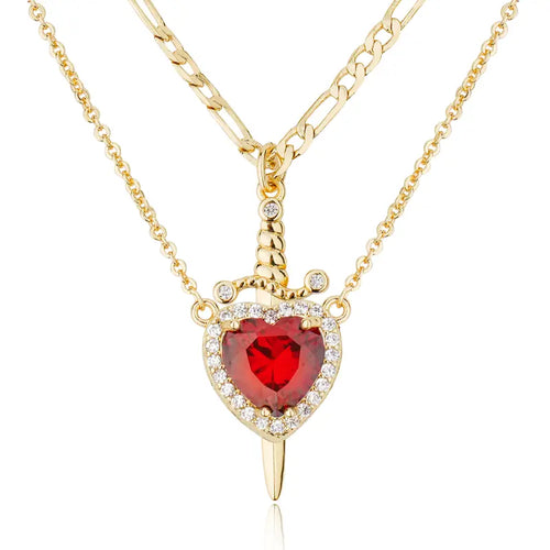 Sacred Heart Dagger Necklace