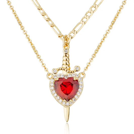 Sacred Heart Dagger Necklace