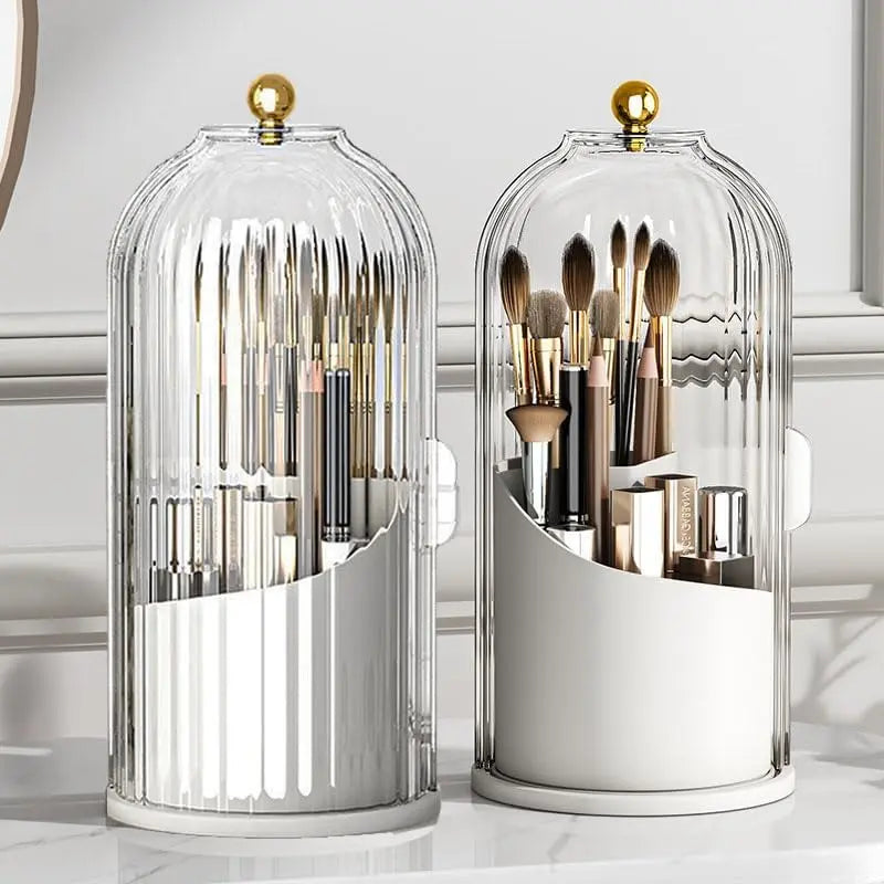 360° Rotating Toothbrush Holder with Cover – Compact Bathroom Organizer
