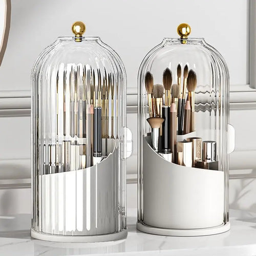360° Rotating Toothbrush Holder with Cover – Compact Bathroom Organizer