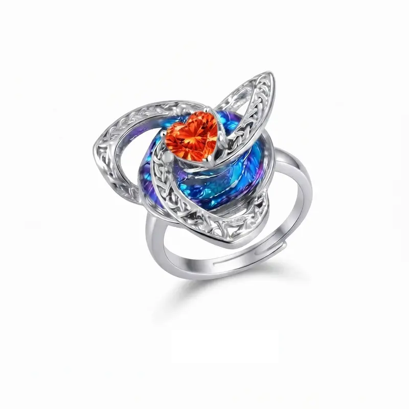 Celtic Trinity Knot Birthstone Ring