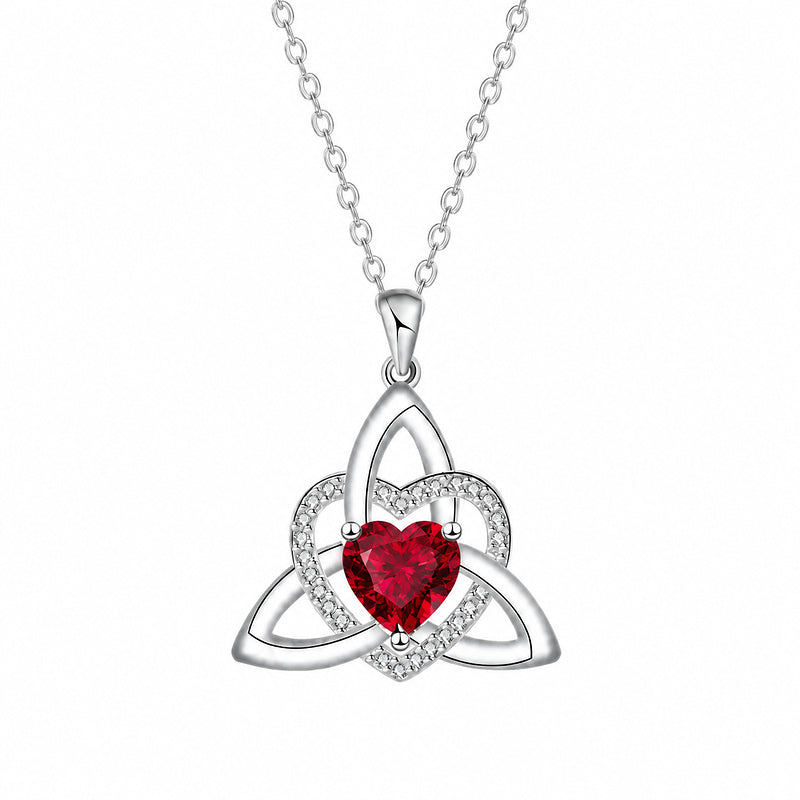 Witch’s Knot Crystal Heart Necklace