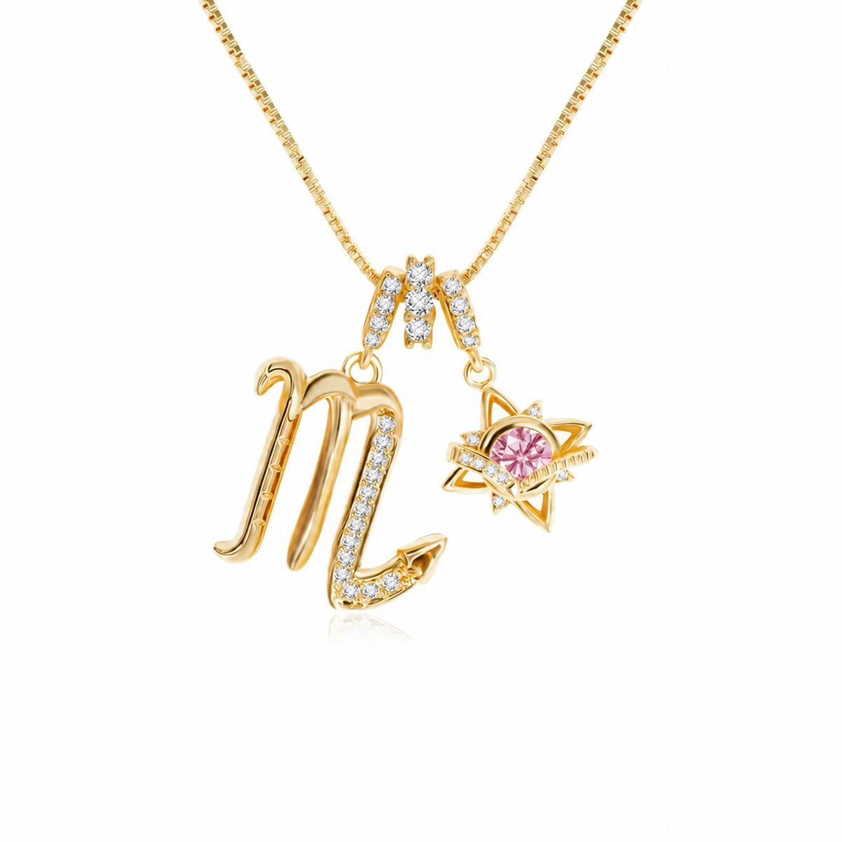 18K Gold-Plated Colorful Zodiac Star Necklace