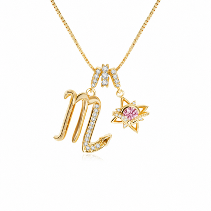 18K Gold-Plated Colorful Zodiac Star Necklace