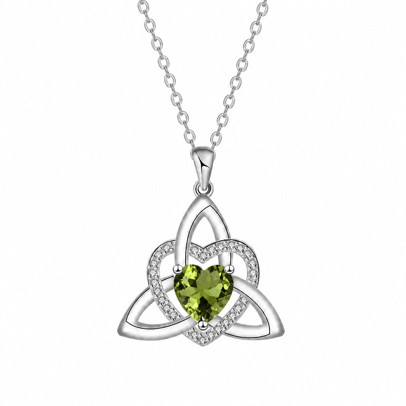 Witch’s Knot Crystal Heart Necklace