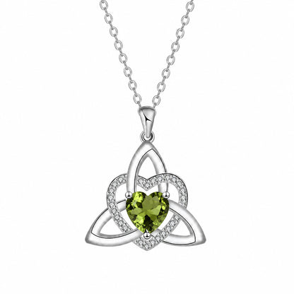 Witch’s Knot Crystal Heart Necklace