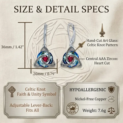Celtic Trinity Knot Birthstone Earrings
