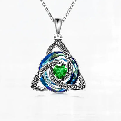 Celtic Trinity Knot Birthstone Necklace