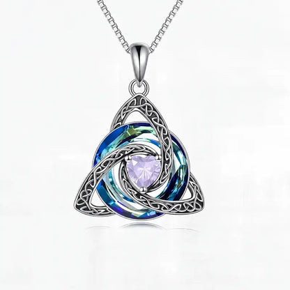 Celtic Trinity Knot Birthstone Necklace