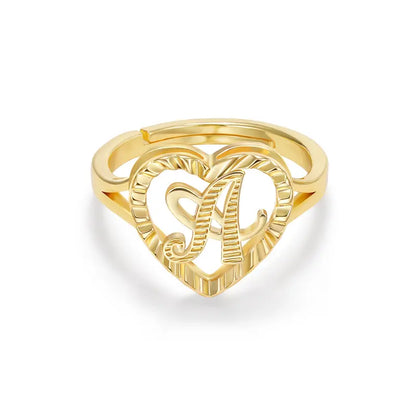 Personalized Heart Initial Ring