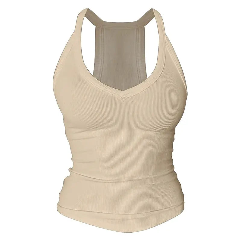V Neck Tank Tops with Built-in Bra