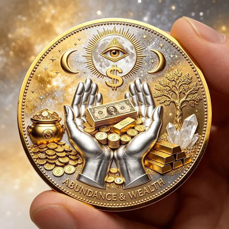 3D Wealth & Prosperity Collectible Coin, All‑Seeing Eye Design, Lucky Charm, Fortune Ornament, Decoration Items
