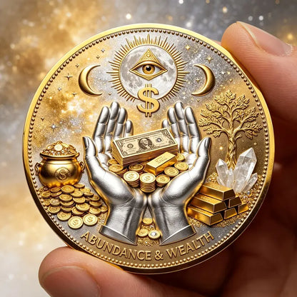 3D Wealth & Prosperity Collectible Coin, All‑Seeing Eye Design, Lucky Charm, Fortune Ornament, Decoration Items