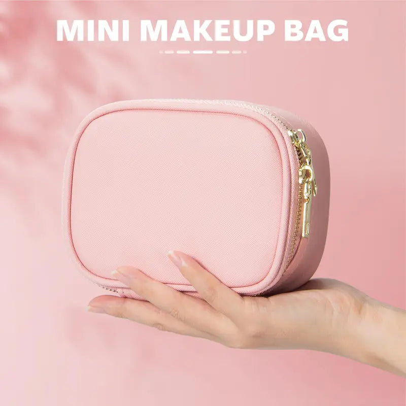 Leopard Print LED Makeup Bag with Mirror – Portable Cosmetic Organizer