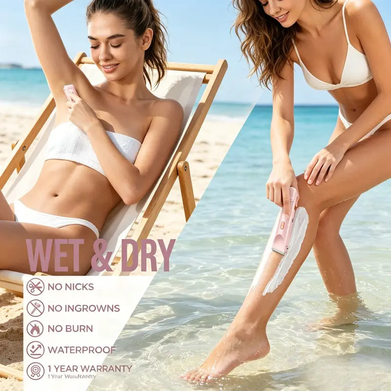 2-in-1 Waterproof Rechargeable Bikini Trimmer
