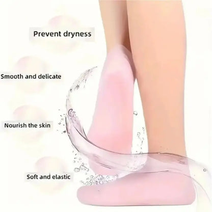 1 Pair Silicone Heel Socks for Cracked Feet