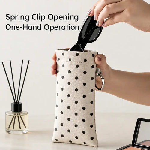 Soft PU Leather Sunglasses Pouch Elastic Opening Eyeglasses Bag