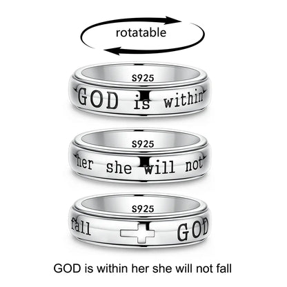 Women's 925 Silver-Plated Spinner Ring