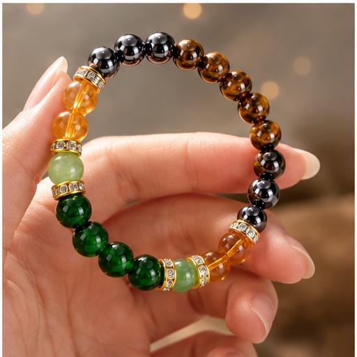 Money Bracelet with Black Onyx and Tiger's Eye